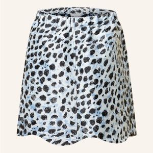 Ganni Leopard Print Mini Skirt